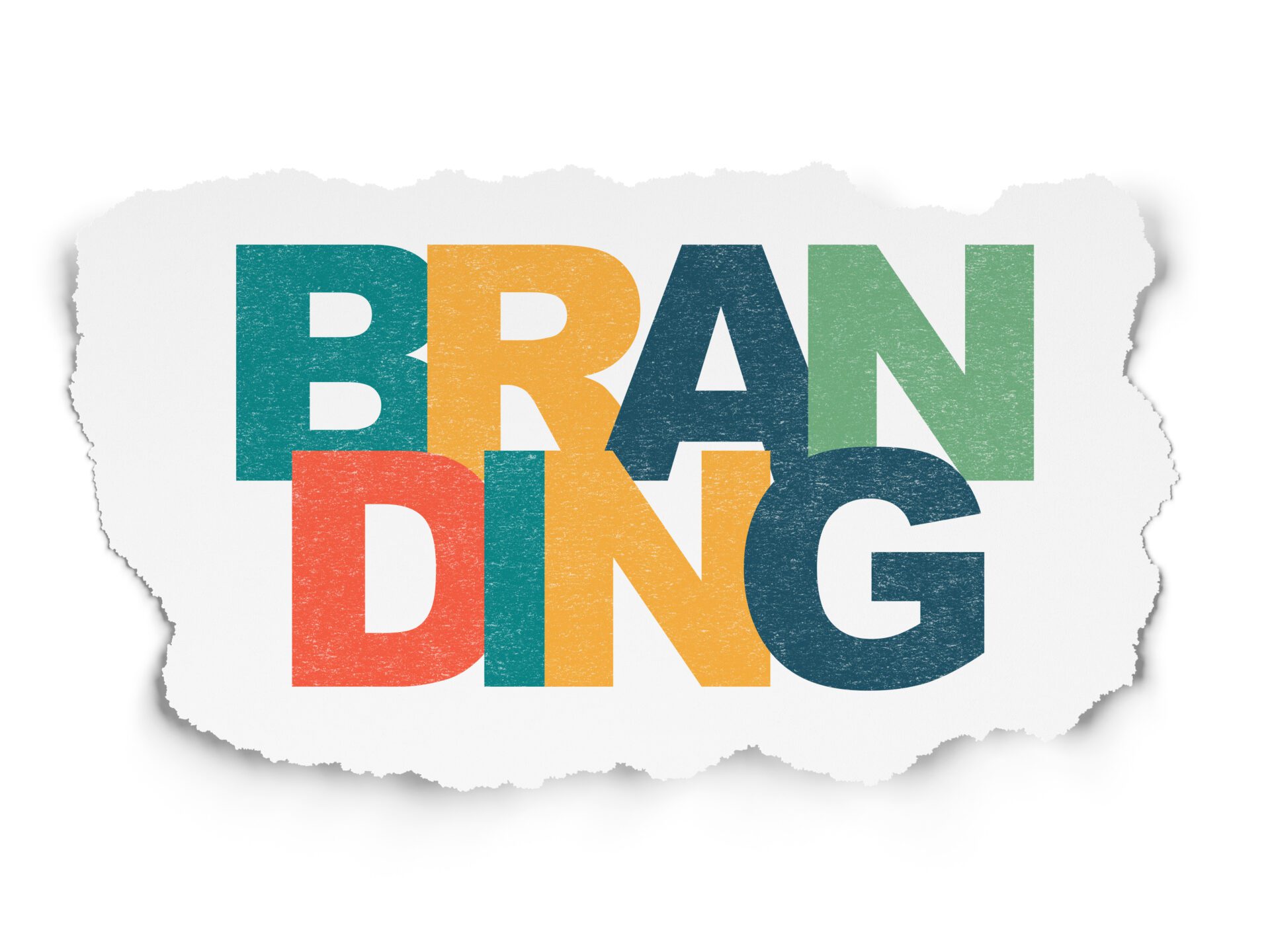 Advertising concept: Branding on Torn Paper background Advertising concept: Branding on Torn Paper background
